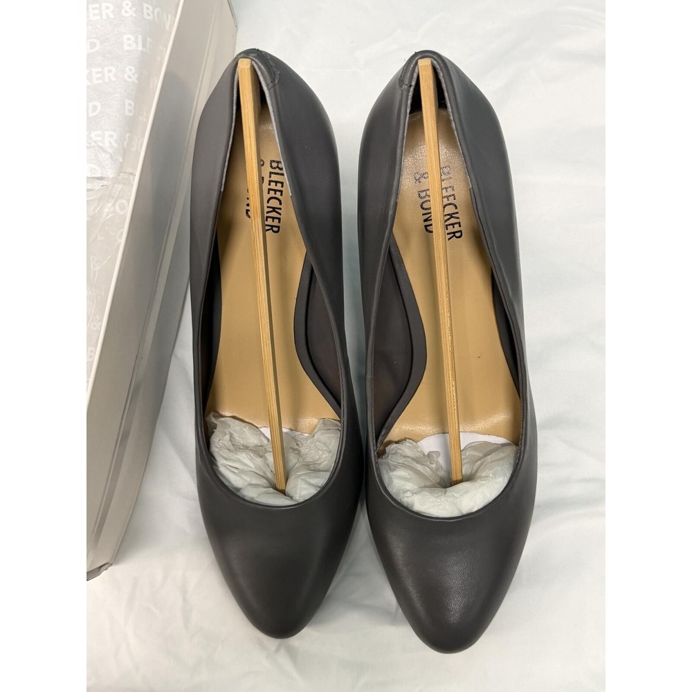 Bleecker & Bond Black Leather High Heel Pumps sz 9